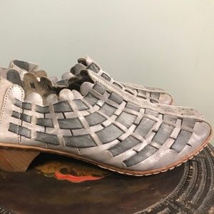 Rieker 39 Greg leather weaved shoes